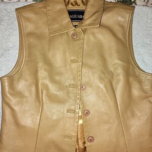 Elegant Tan Leather Vest for Women